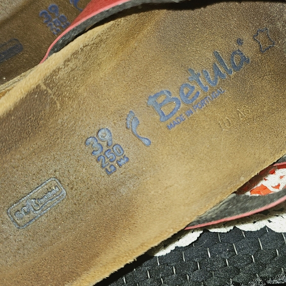 Birkenstock Betula Vinja Red Soft Cork Footbed Leather Strappy Sandals Shoes 39 - Picture 9 of 16